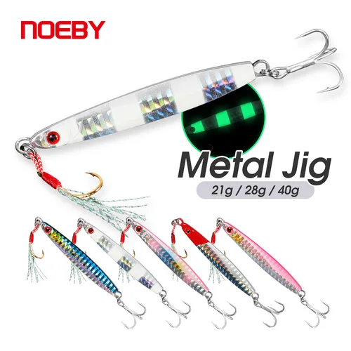 Noeby-señuelo de pesca con plantilla de Metal, 21g, 28g, 40g, plantillas de fundición a tierra, cuchara, cebo duro Artificial, lubina, aparejos de pesca de agua salada