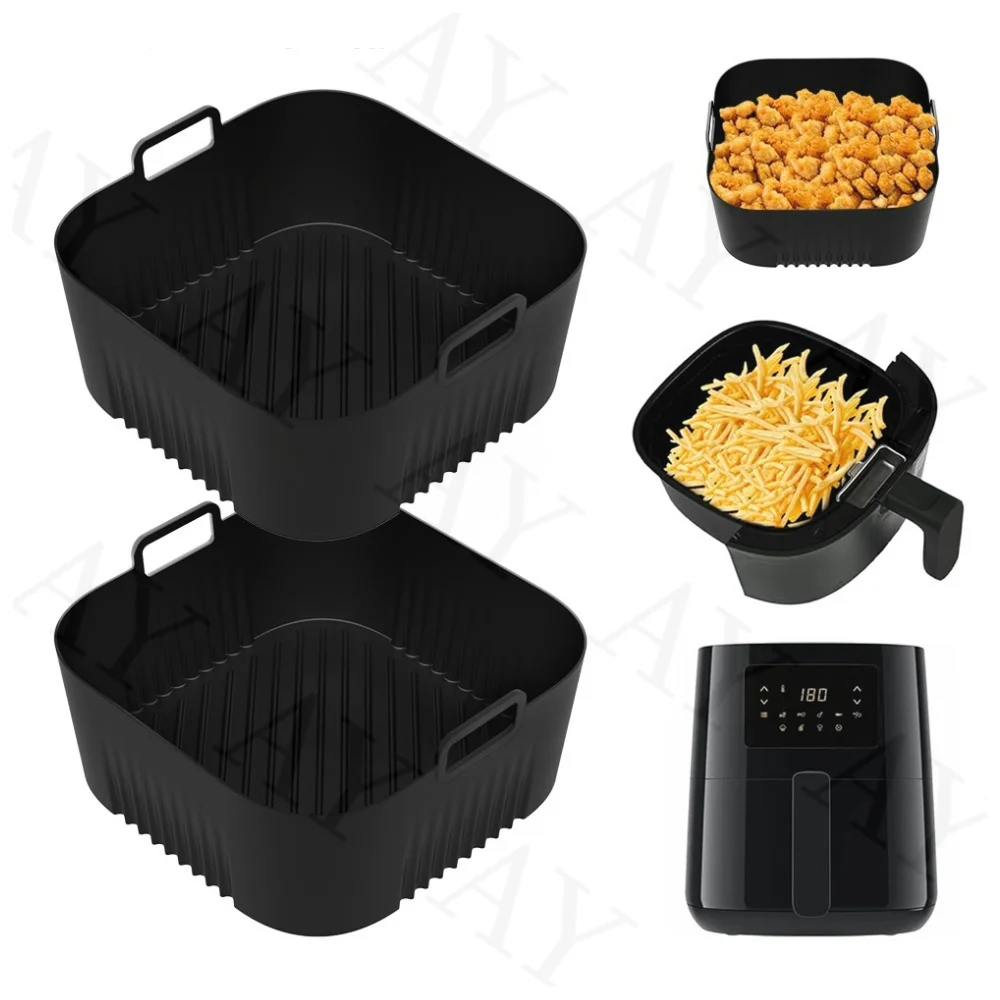 Reusable Air Fryer Liners Silicone Baking Tray for Philips HD9252 HD9200 HD9255 Air Fryer Non-Stick Easy Clean Up for Ovens