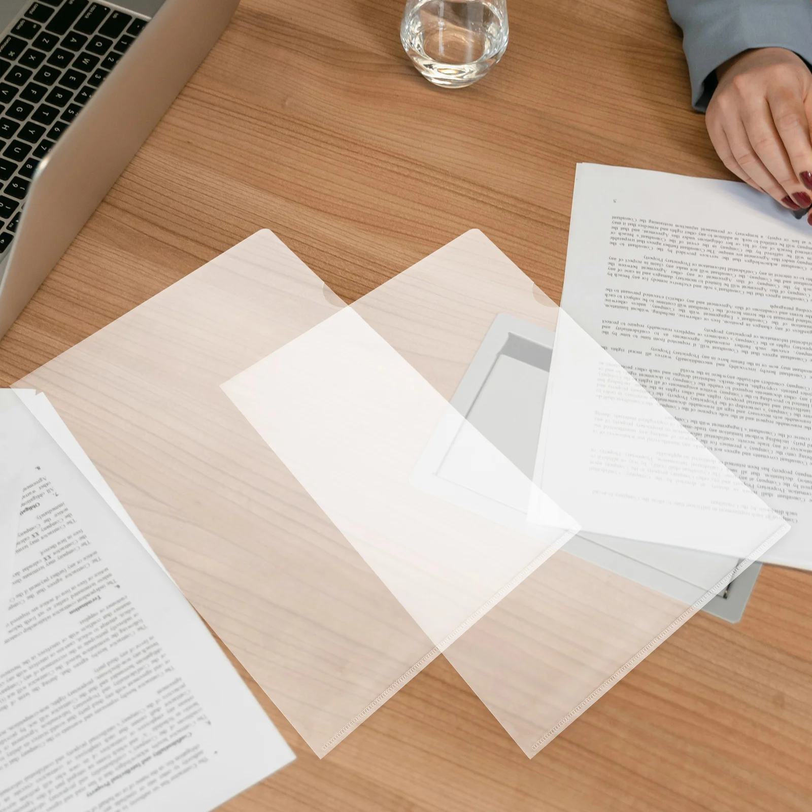 

20Pcs Clear Document Folder PP Heavy Duty Page Protectors for A4 Papers Transparent File Sleeves for Office Study Home