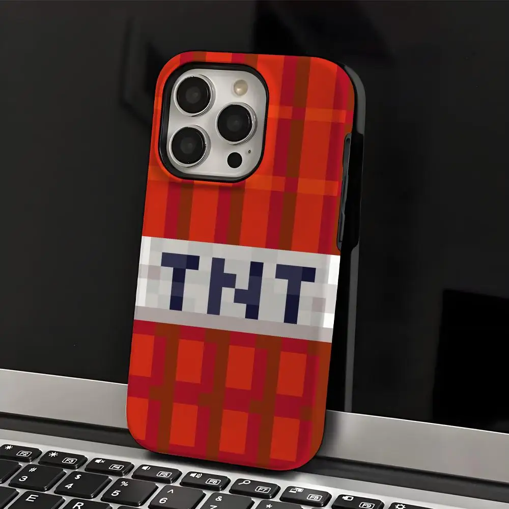 

Game Art M-Minecrafts Phone Case INS For IPhone 17 16 15 14 13 12 11 Pro Max X XR XSMax 7 8 Plus Glossy Film Hard PC Cover