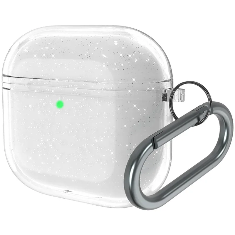 Glitzernde Weiche TPU-Kopfhörerhülle für Airpods Pro 2 3 2. Generation Air Pods 4 3 1 Pro3 Pro2 3. Gen Hülle mit Schlüsselanhänger