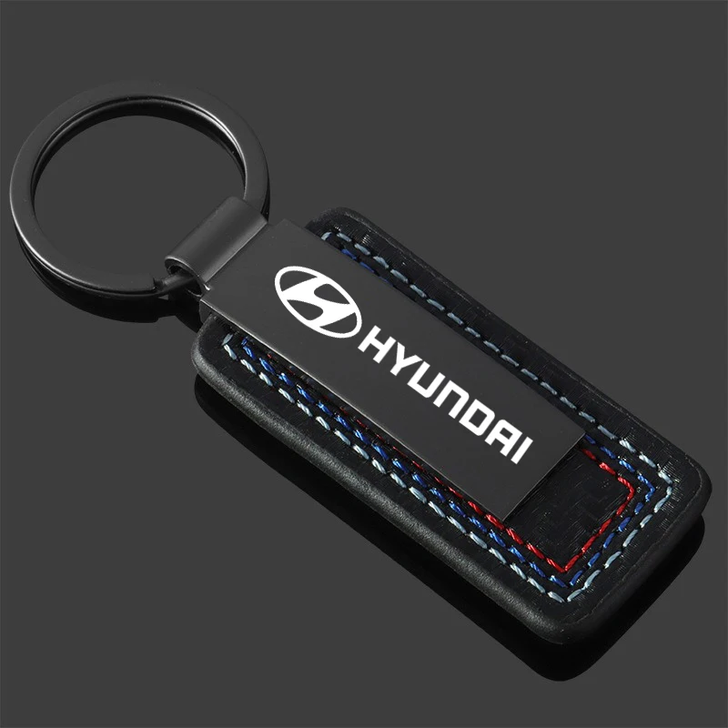 Fashion Leather Metal Keychain Car Styling Luxury Keyrings For Hyundai I10 I20 I30 I40 IX20 IX35 Tucson Solaris Accent Azera GDI