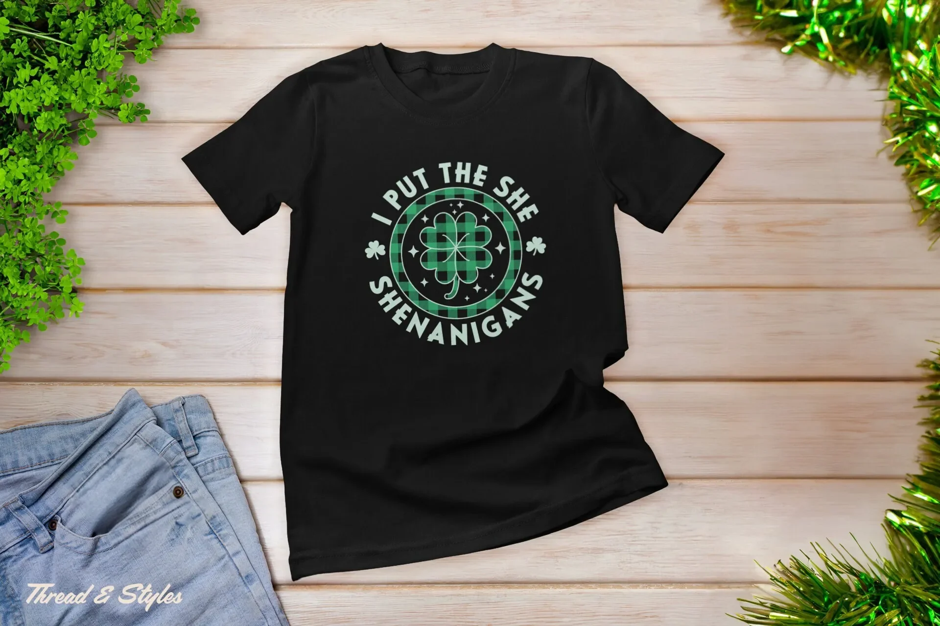 I Put the She in Shenanigans shirt Saint Patrick s Day T Womens St Patricks Irish Lucky Shamrock Squad