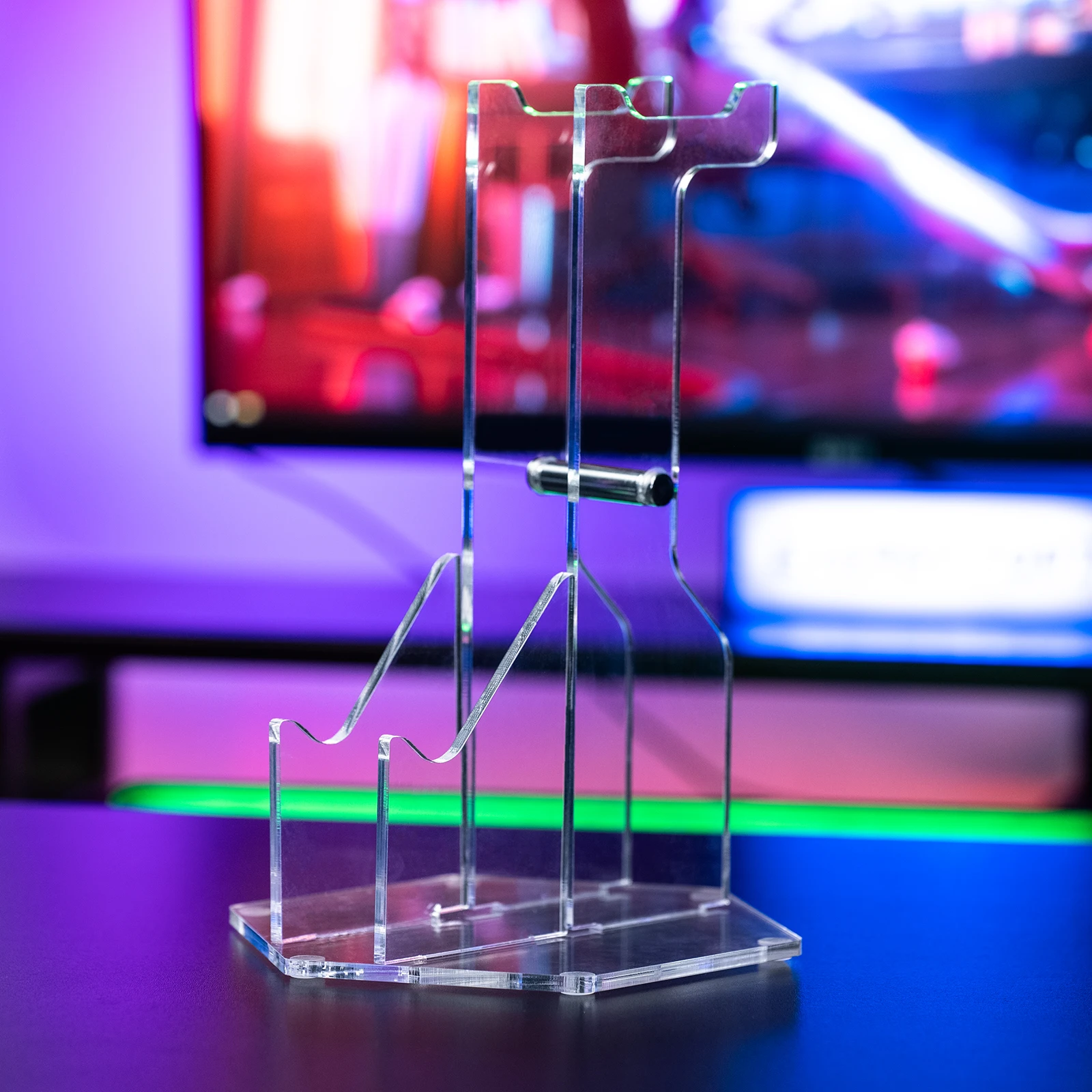 حامل تحكم ألعاب مزدوج من الأكريليك ، حامل سماعة رأس ، حامل عرض لـ PS5 ، PS4 ، مفتاح نينتو ، Xbox ، سماعة رأس للألعاب