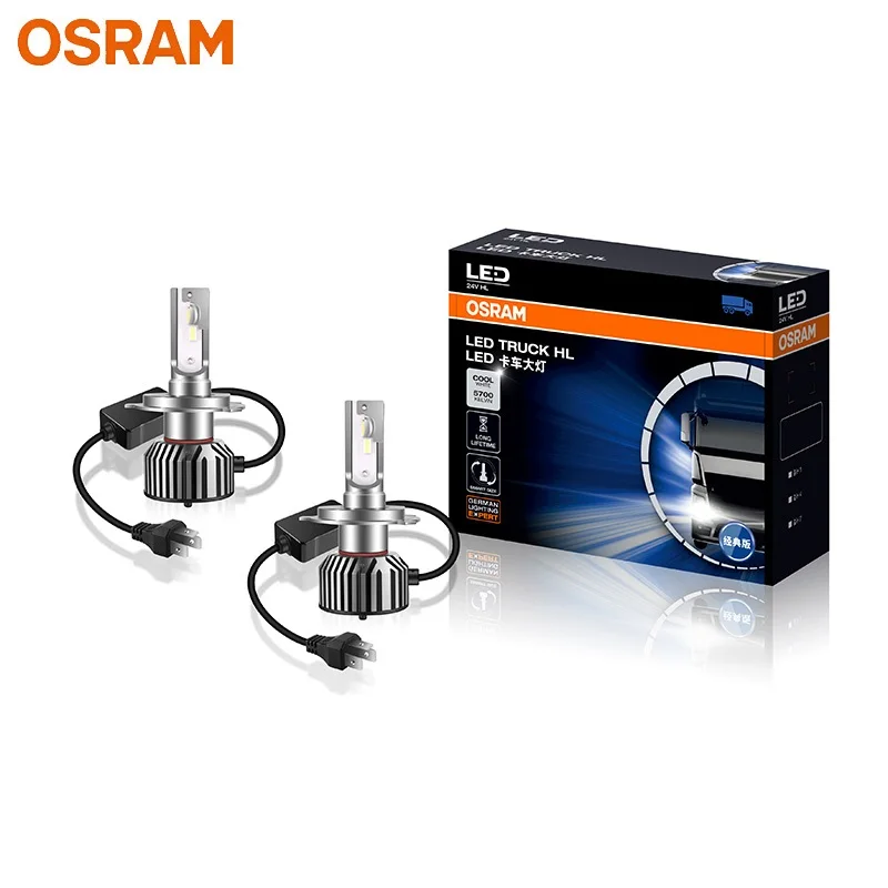 OSRAM 24V LED Truck HL Classic Head Light H4 28/28W 5700K Cool Bright White LED High Low Beam Original Lamp 82245CW, Pair