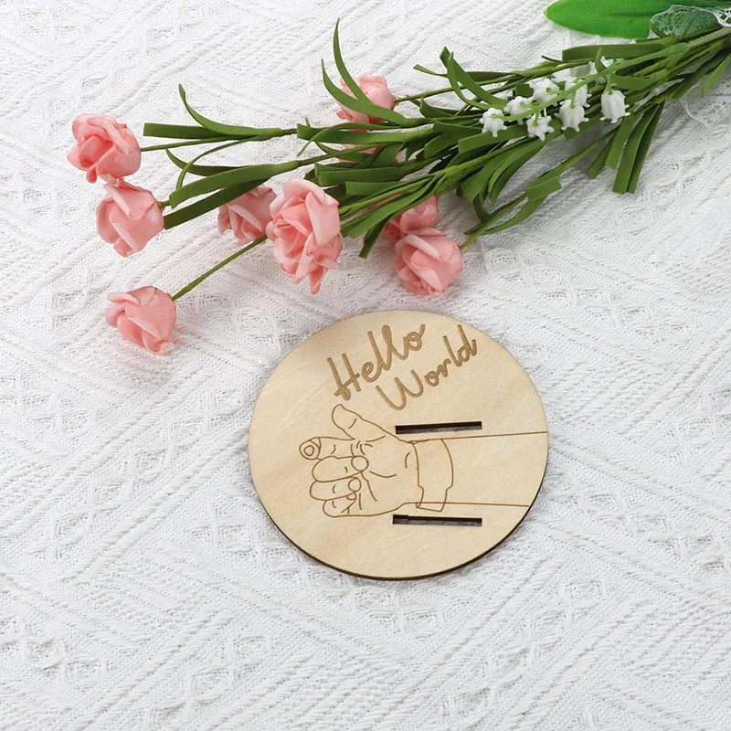 Newborn Birth Wristband Hospital Wooden Engraved Keepsake Holder Personalized Baby Gift Memorial Living Room Desk Decoration