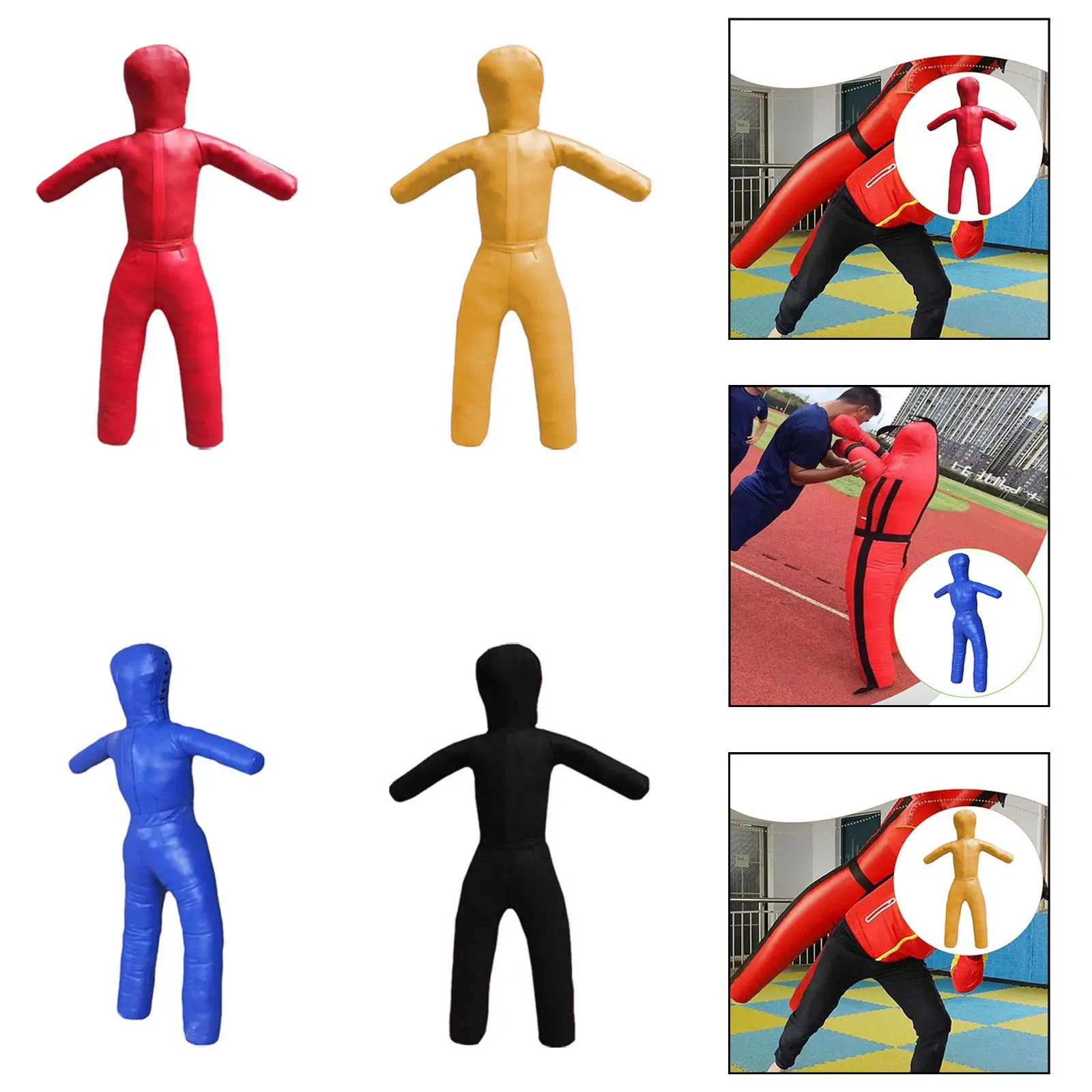 

Kids Grappling Dummy Punching Dummy Unfilled Portable Sturdy Karate Taekwondo Kickboxing Multipurpose PU Leather 110cm Tall