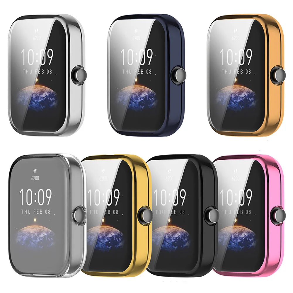 Soft TPU Protective Case for Huami Amazfit Bip 3 Bip3 Pro Full Screen Protector Shell Cover