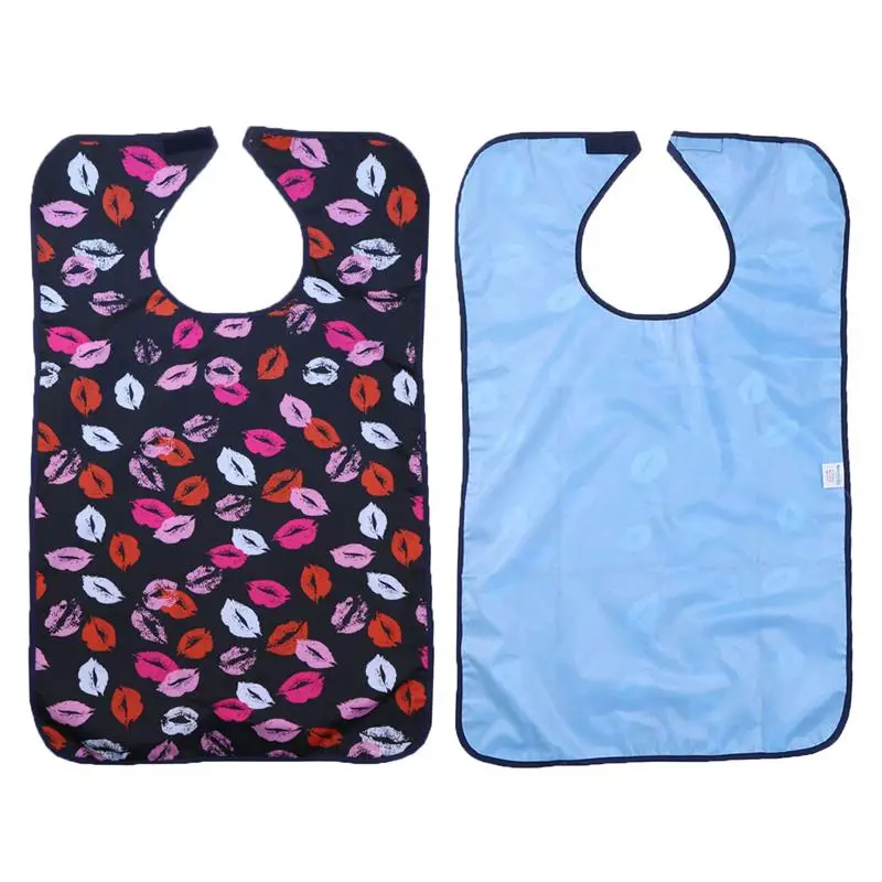 1pc Disability Aid Bib Adult Bib Washable Detachable Bib PVC Waterproof Mealtime Bib Protector For Senior Elderly 75X45CM