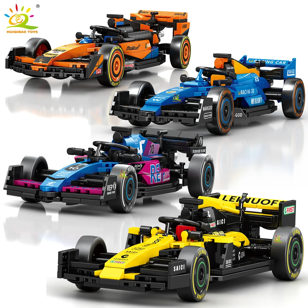 HUIQIBAO MOC Racing Car Model Building Blocks City Truck Bricks Sports car Toy for Kid Boy Children Adult Set home Decoration