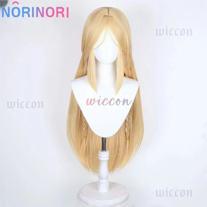 Wig Cosplay CyWuthering Waves Cartethyia Fleurdelys Rambut Panjang Pirang Beige Hiasan Kepala Telinga Tanduk Alat Peraga Pesta Halloween