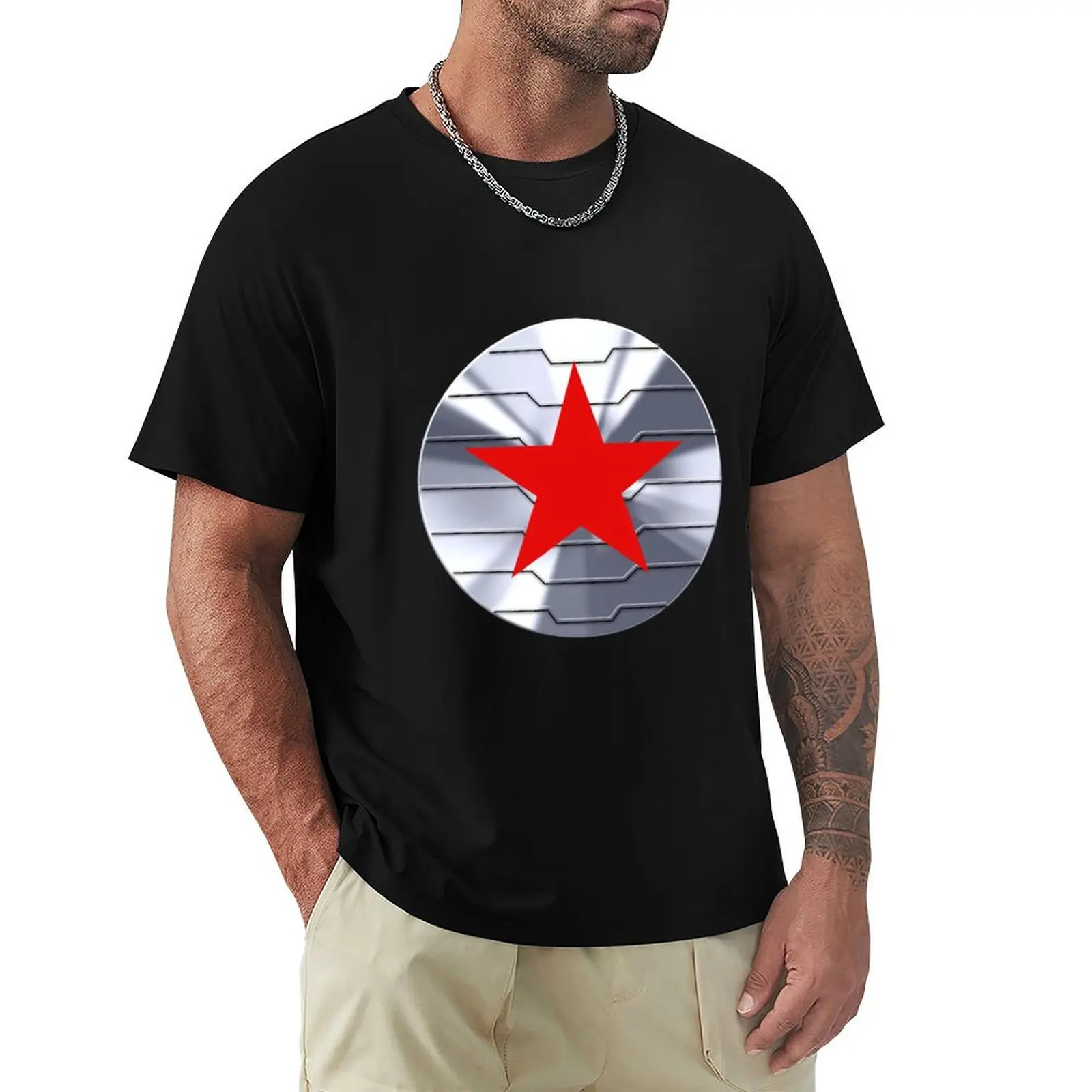 

Winter Soldier Shield - Chrome T-Shirt quick drying plus sizes Men's t-shirt