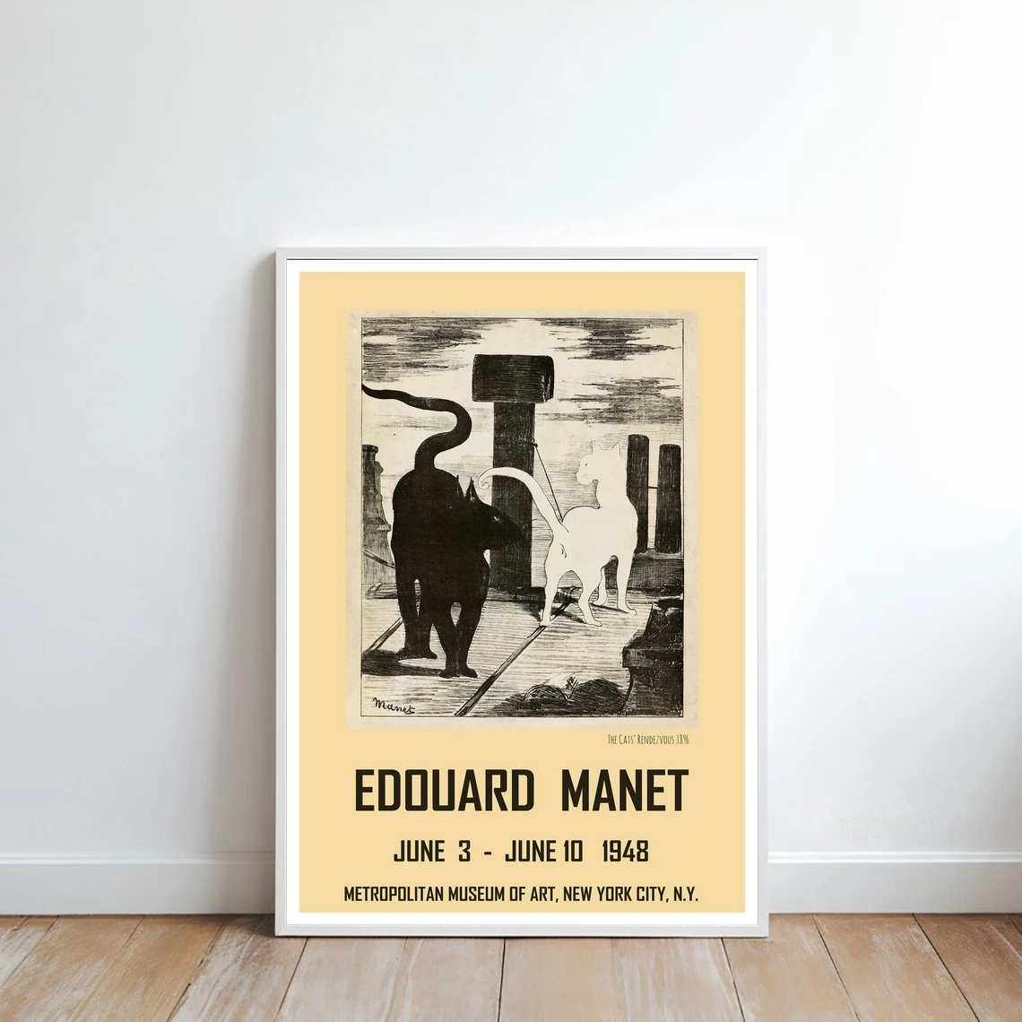 إعادة طباعة ملصق معرض مدينة نيويورك عتيق لعام 1948 لأعمال إدوارد مانيت ملصق قماش طباعة ديكور المنزل طلاء جدران