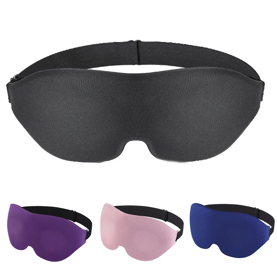 Adjustable 3D Sleep Eye Mask, Soft Blackout Blindfold for Light Blocking, Portable Eye Cover for Home Office & Travel