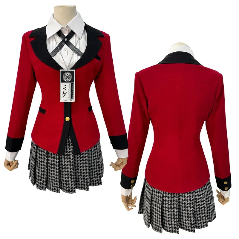 

HOLOUN Kakegurui-Compulsive Gambler Anime Jabami Yumeko Cosplay Costume Wig Suit School Uniform Pendant Halloween Christmas