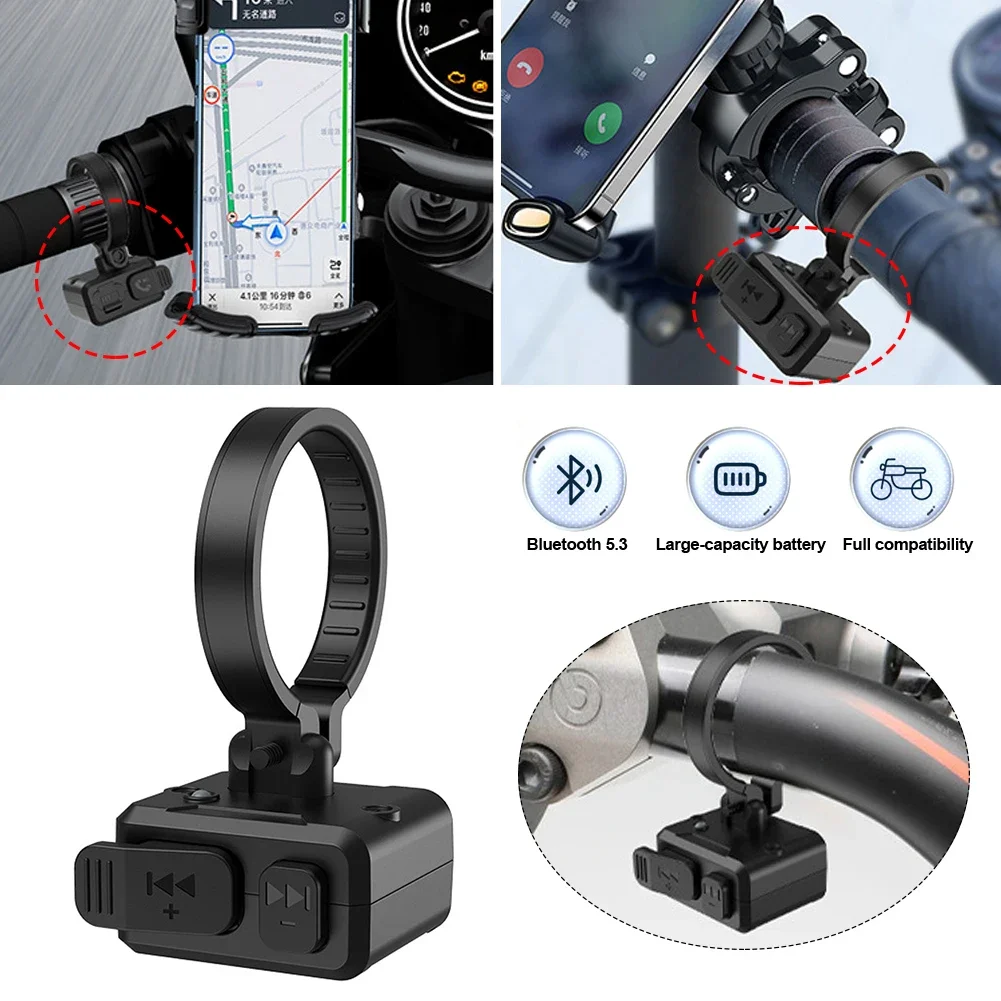 

Motorcycle Handlebar Control Bluetooth Wireless Hands-free Calls Remote Control Bike Handlebar Media Contrl Type-C Waterproof