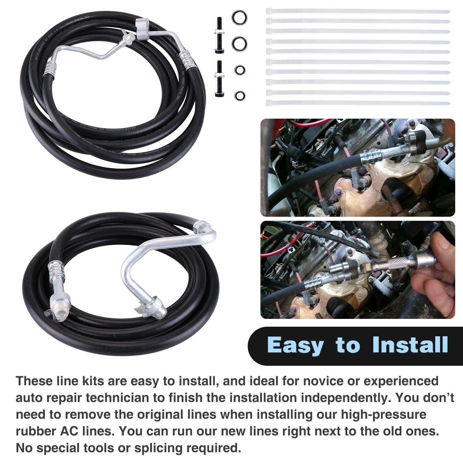 

SU33468 Rear AC Line Set Compatible for 2007-2014 Chevy Suburban Rear Aux AC Hose Kit