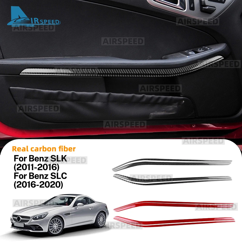 

Real Soft Carbon Fiber Trim Sticker For Mercedes Benz SLK R172 2011-2014 2015 2016 SLC 2016-2020 Car Door Trim Strip Accessories