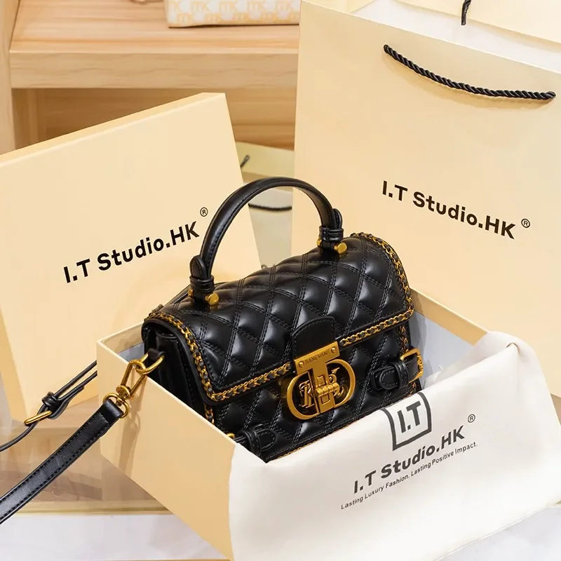 

Женская сумка из натуральной ромбовидной сетки, женская сумка 2024, новая высококачественная дизайнерская сумка через плечо, маленькая квадратная сумка