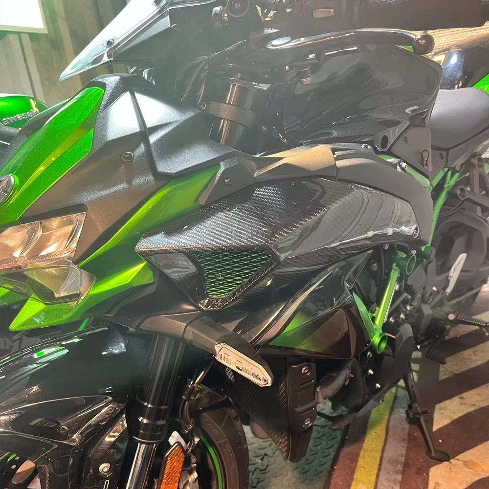 ZH2 Air Intake Pipe Cover Fairing Guard Frame Side Panel Cowl Motorcycle Part For KAWASAKI Z H2 2023 2022 2021 2020 Carbon Fiber