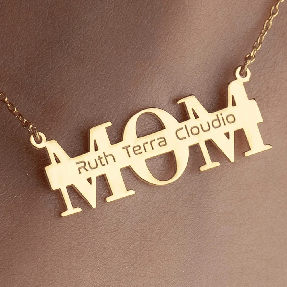 Colar personalizado para mãe, colar com nome de aço inoxidável personalizado, presente para mãe e avó, joias para dia das mães, moda 2025