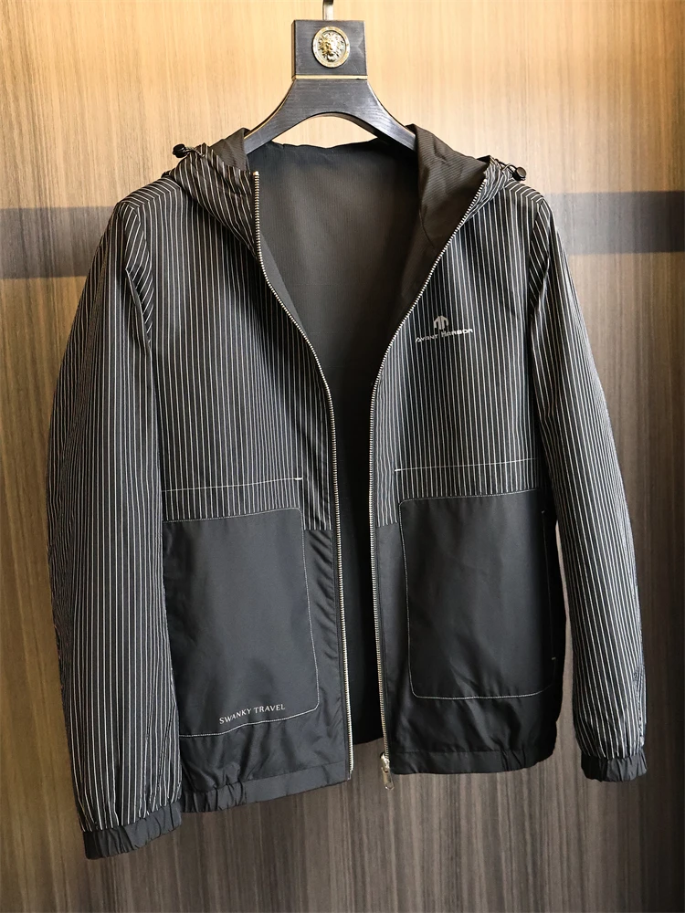 

Двусторонняя носимая повседневная мужская куртка с капюшоном, дышащая подставка из полиэфирного волокна, подходит для Faion Urban Sle, осенняя верхняя одежда