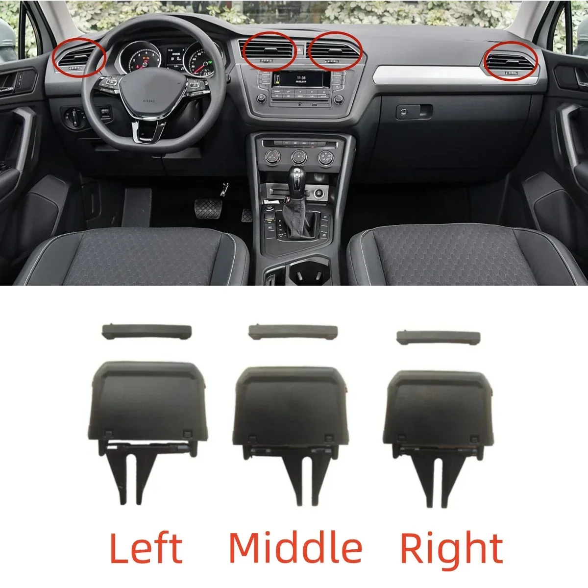 1/2/4PCS for VW Tiguan AD 2 MK2 R-line 2017-2021 Dash A/C Air Vent Outlet Grill Tab Adjust Clip Trim 5NN819728 Car Accessories