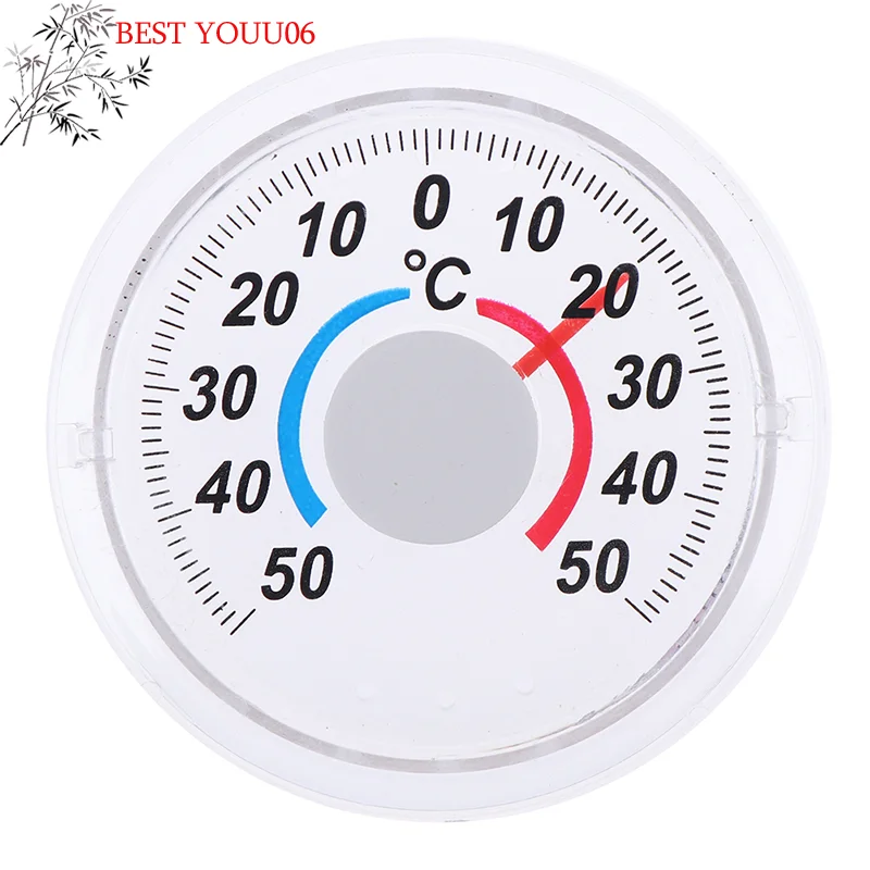 Hot -50 ~ 50 ℃Round Plastic Mini Bell-shaped Scale Thermometer Hygrometer Measure Tool For Home Office Wall Mount Indoor Outdoor