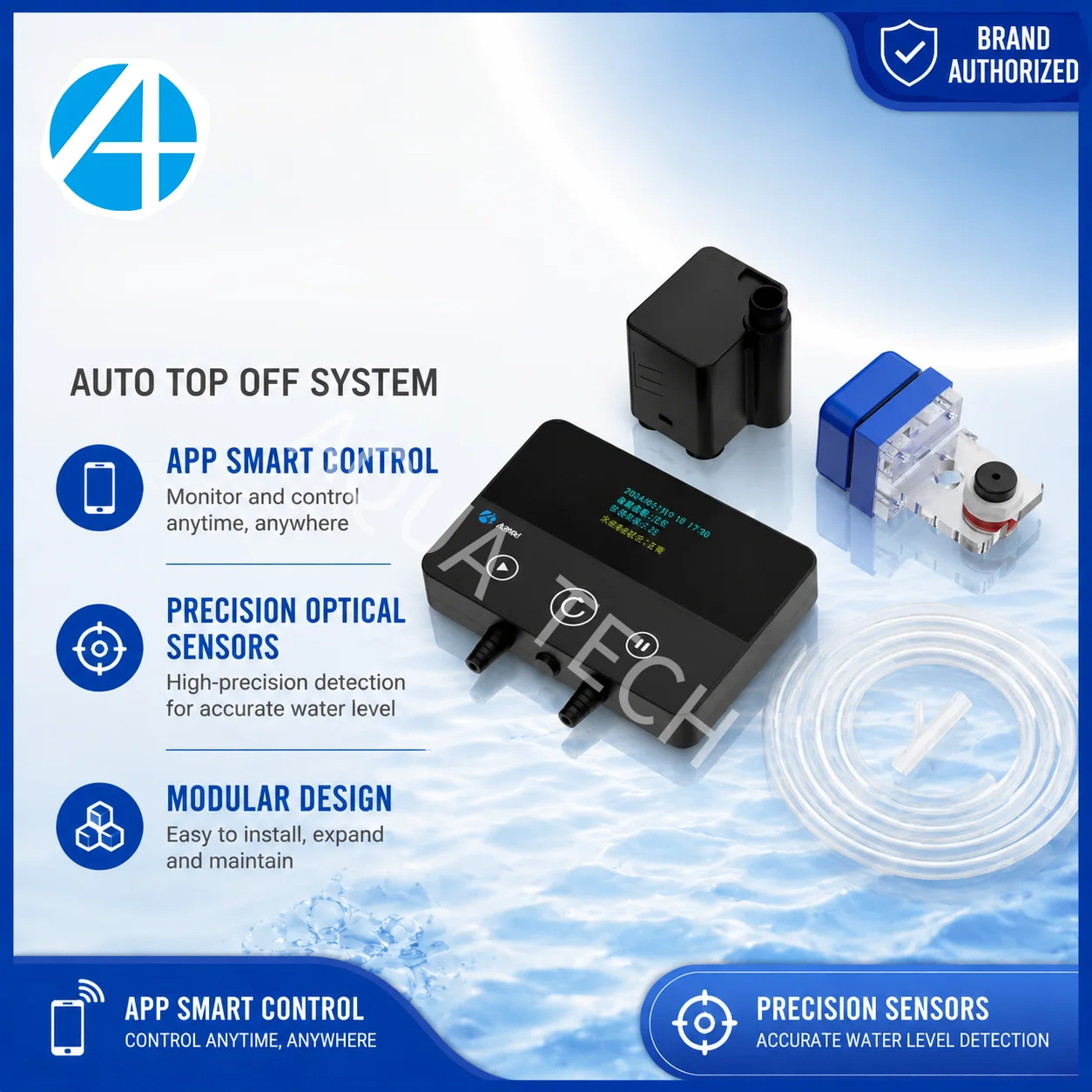 

AIPAI Smart ATO System Auto Top Off for Aquarium APP-Controlled Water Level Regulator Precision Optical Sensor for Reef Tank Mar