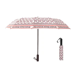 Windproof Automatic Folding Umbrella Multifunctional Umbrella Classic Alphabet Cute Printing Design Straight Pole Umbrella