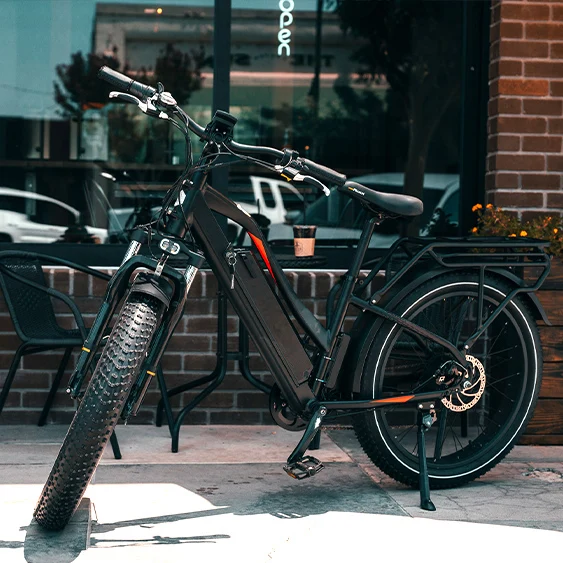 

STLF China Manufacturer Low Step Beach Cruiser E Bike Fat Tire Disc Brake LED Light Electric Hybrid Bike With Rear Rack