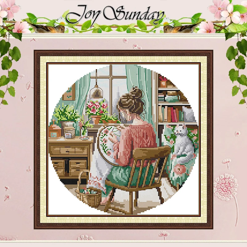 Embroidered Girl Patterns Counted Cross Stitch Set DIY 11CT 14CT 16CT Stamped DMC Cross-stitch Kit Embroidery Needlework Crafts