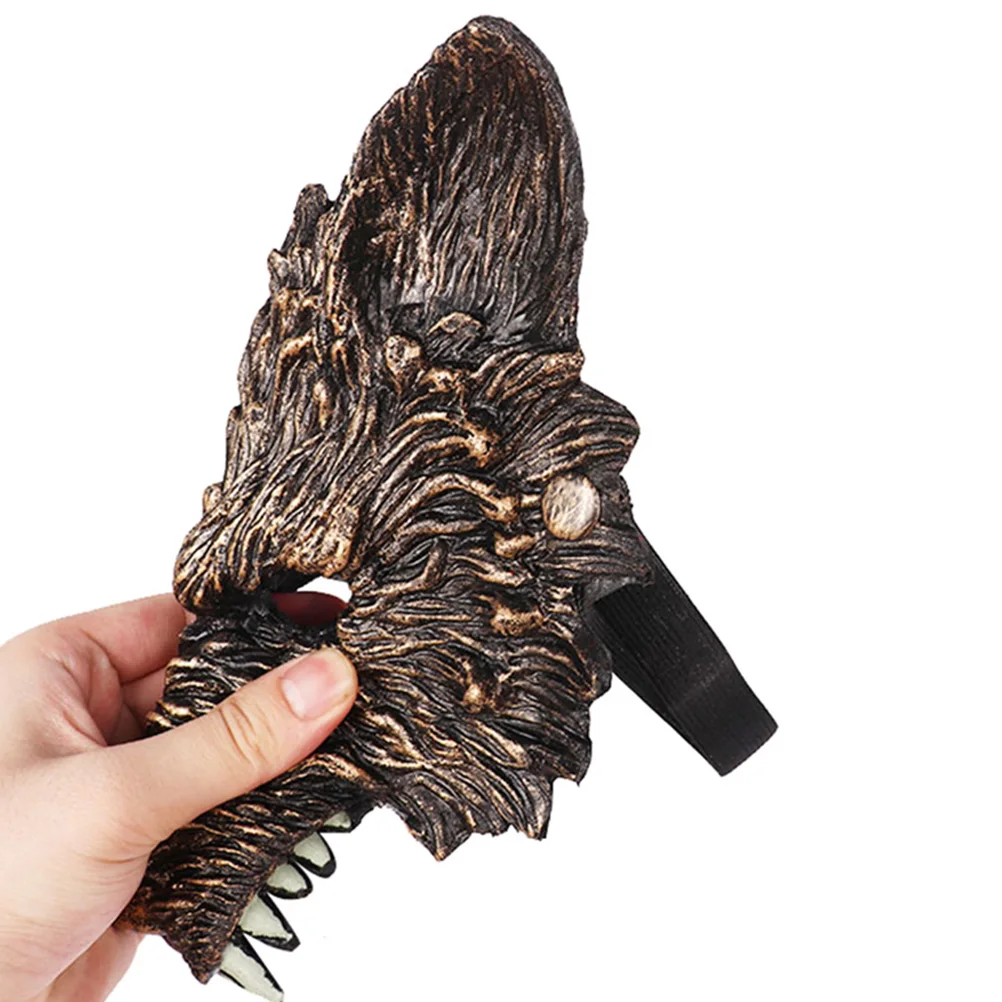 

Wolf Golden Design Halloween Party Cosplay PU Costume Animal Design Accessory Decorative Fun Halloween Mask Mask