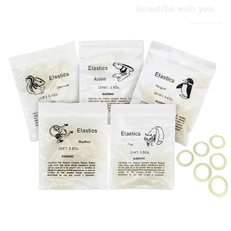 Hot Koop 100 st/1 zak Tandheelkundige rubberen band Orthodontische Elastiekjes Latex Bretels