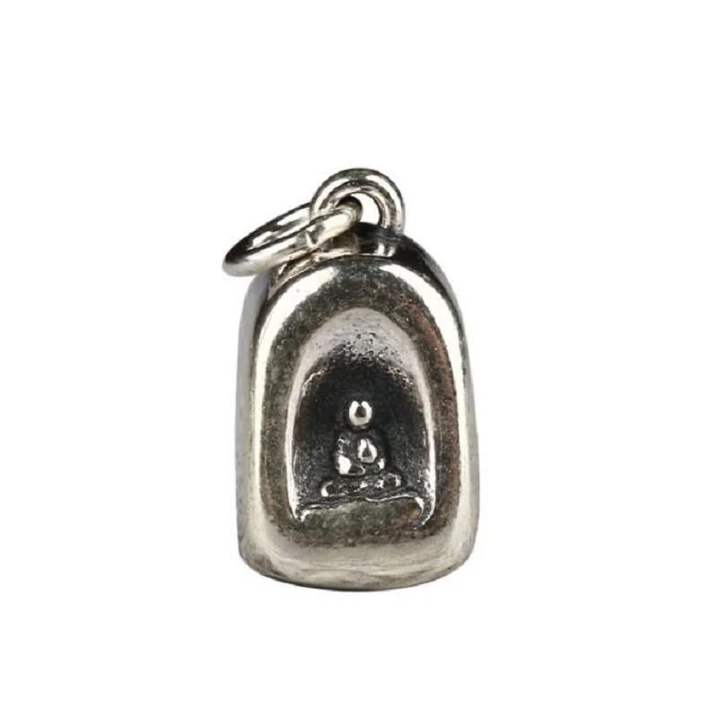 Handmade 100% 925 Sterling Silver Tibetan Buddha Statue Small Pendant Buddhist Buddha Charm Good Luck Amulet Pendant