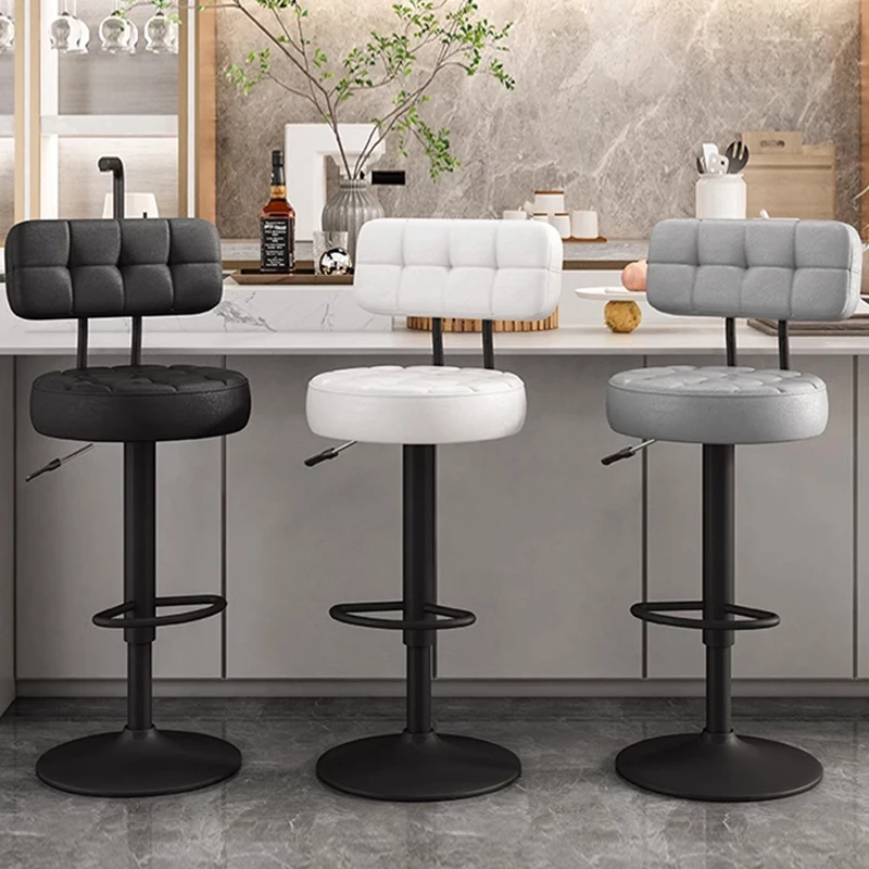 

Office Salon Bar Stool Home Cashier Counter Swivle Bar Stool Gold Leg Square Sillas De Barra De Cocina Barbershop Furniture