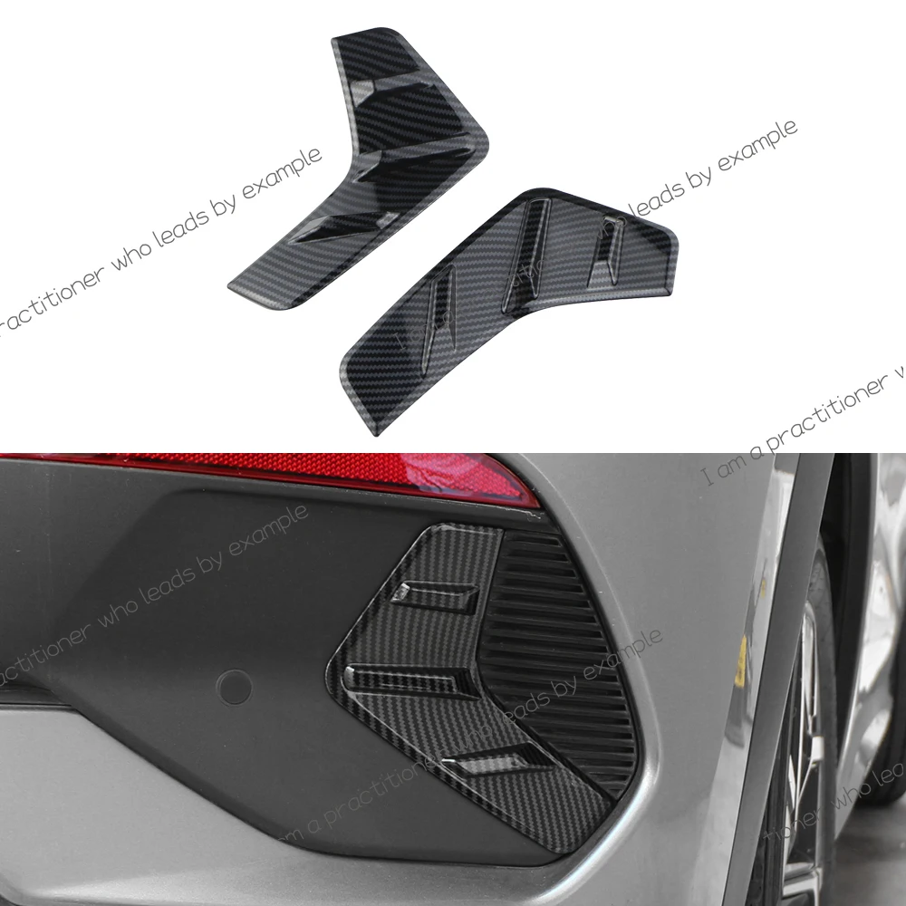 2Pcs Rear Fog Light Lamp Eyebrow Spoiler Wind Knife Sticker Cover for BYD Atto3 Yuan Plus 2022 2023 Car Accessories