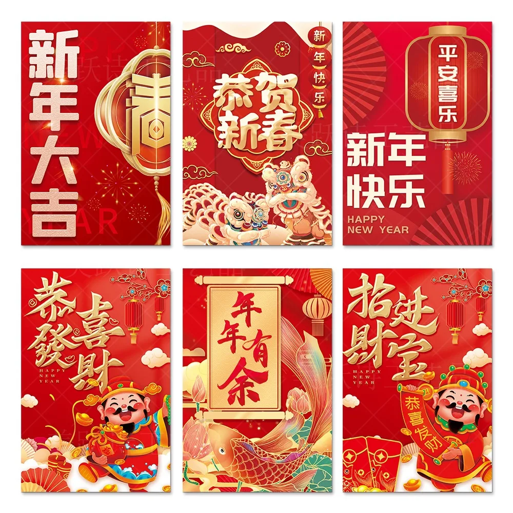 Chinees Nieuwjaar Wijnfles Label Stickers Party Wijnfles Decoraties Wijnfles Cover Chinese Rode Nieuwjaar Feestartikelen