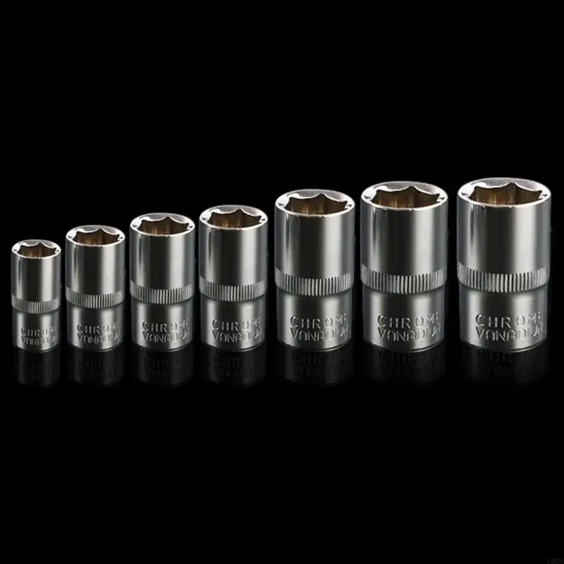 Cabeça soquete curto hexagonal, chave catraca antiferrugem polegadas, soquetes 8-36mm hexagonal