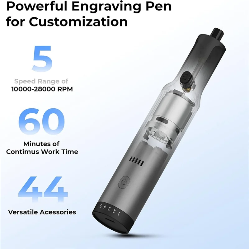 

Гравировальная ручка ABEZ, инструмент для гравировки 44 в 1, перезаряжаемый вращающийся инструмент большой емкости, гравировальная ручка для гравировки поделок