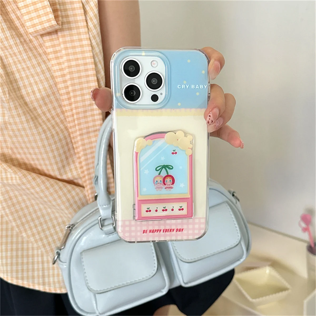 

Kawaii Cartoon Hello Kitty Stand Holder Phone Case For iPhone 16 Pro 14 15 Pro Max Back Cover Shockproof Cute Cases Capa