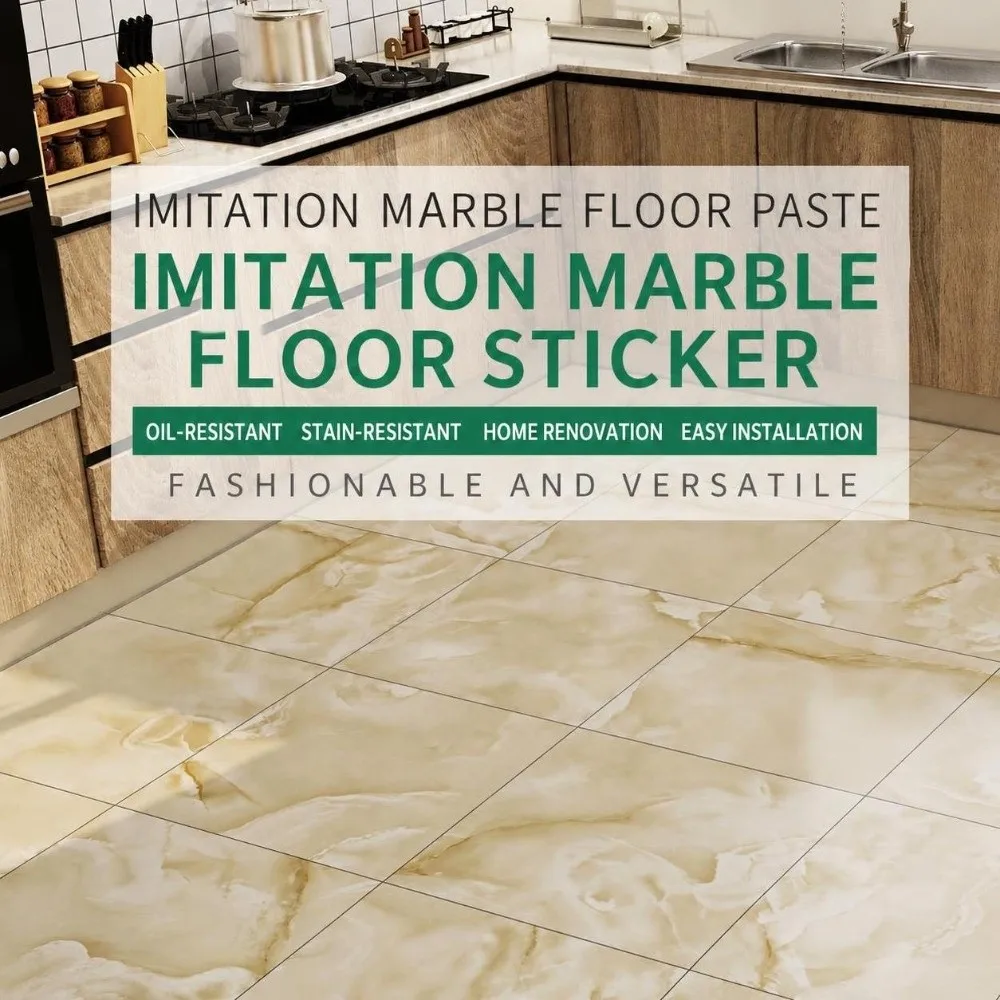 Refurbishment Self Adhesive Floor Tile 30X30CM Marble Texture Vinyl Floor Tile Water Proof PVC Wall Floor Decal Bathroom Surface
