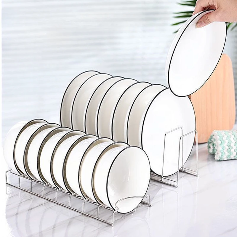Household Kitchen Stainless Steel Bowl And Dish Drain Storage Rack, Kitchen Cabinet Drain Bowl Rack, Bowl And Dish Storage Rack image 2