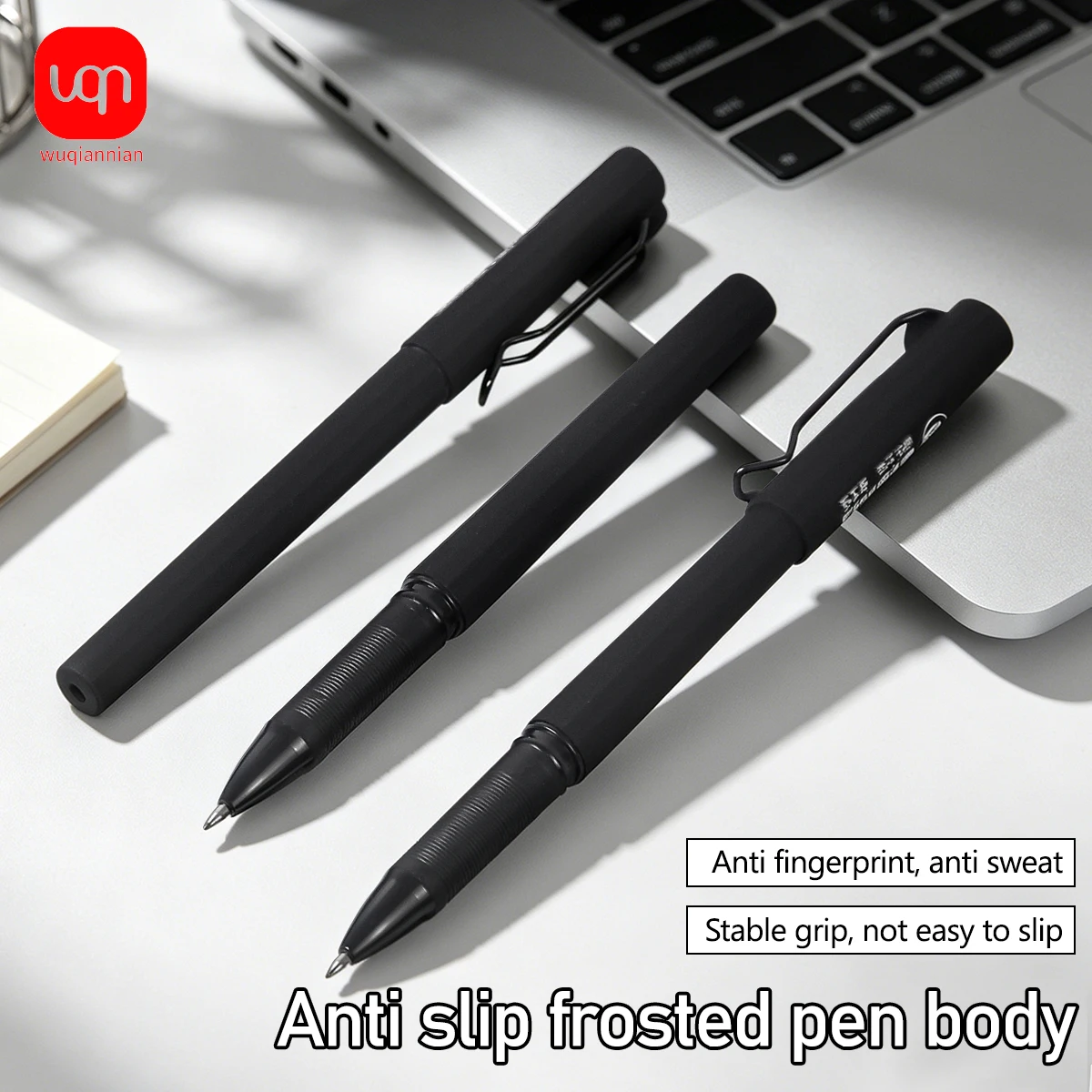 Matte Black Gel Pen 0.7mm Smooth Writing Neutral Pen Business Signature Pen Student Exam Office Stationery Custom  Available