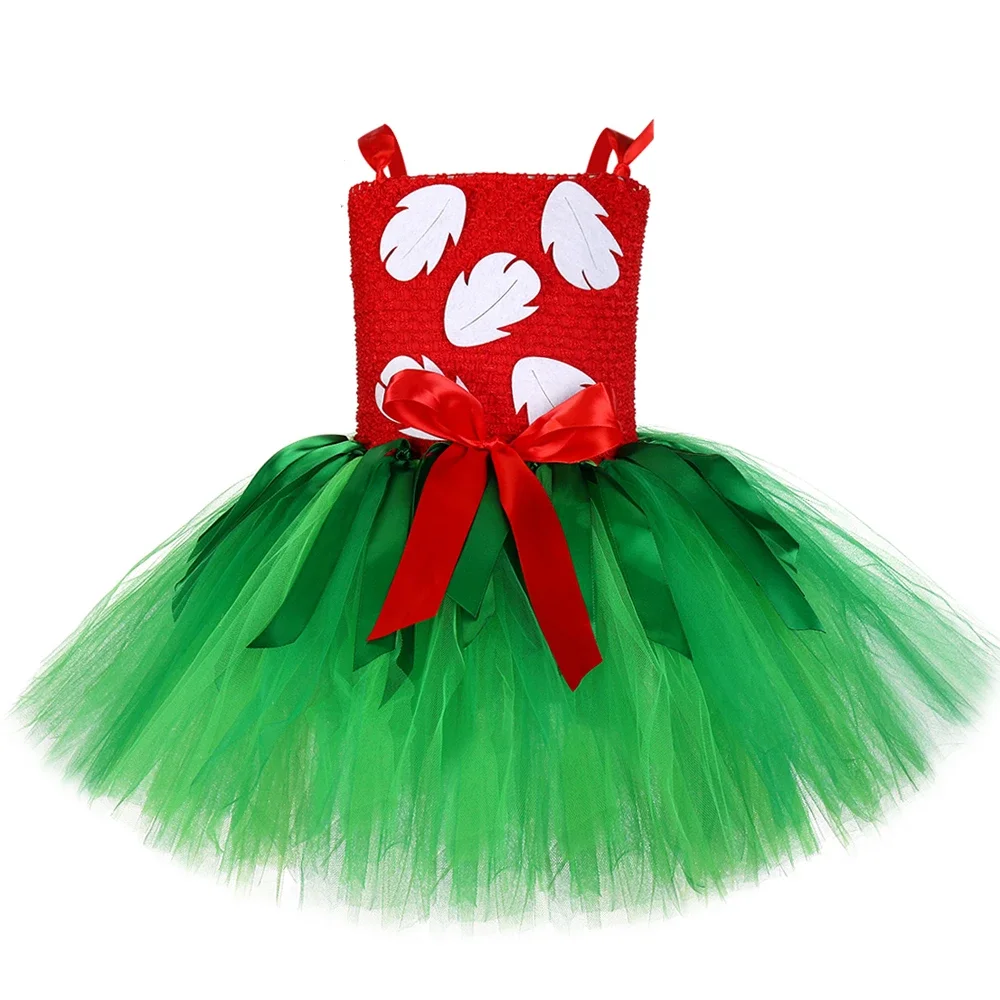 Vestido Lilo Tutu para bebê, Traje de Halloween de Natal, Vestidos Havaianos Infantis, Princesa Roupas com Guirlanda, Festa