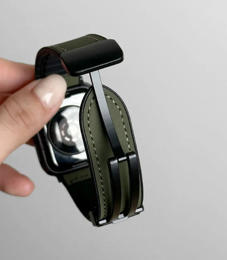 Leder + Silikonarmband für Apple Watch Band Ultra 49 mm 44 mm 45 mm 41 mm 46 mm 40 mm 42 mm Magnetarmband iWatch Serie 10 9 8 7 6 – Detail 13