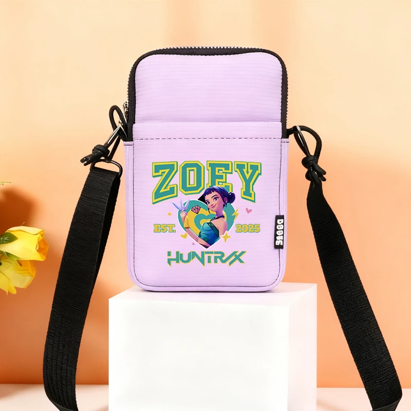 

KPop Demon Hunters Phone Shoulder Bag Women Small Canvas Purse Rumi Mira Zoey Girl Mini Crossbody Bag Cute Earphones Key Pouch