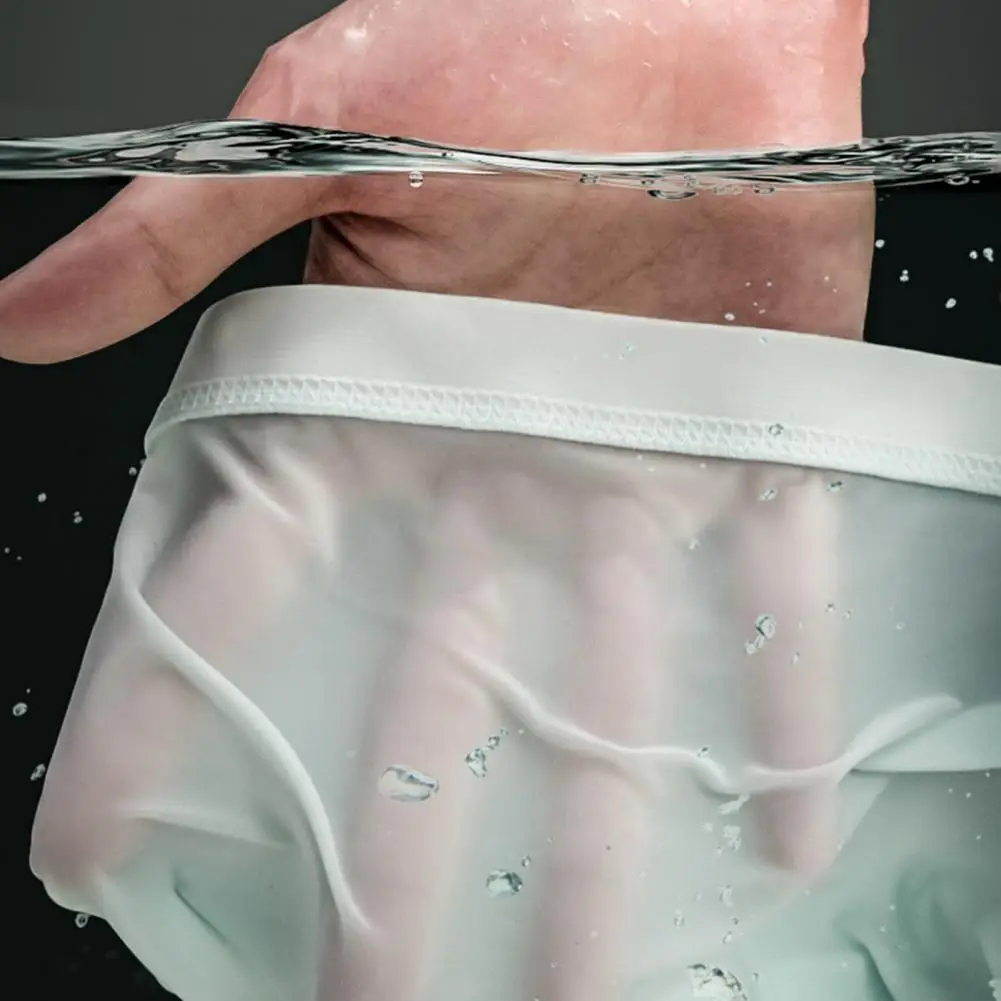 Refreshing Men Underwear Men's Mid-rise Ice Silk Briefs High Elasticity Seamless Underwear U-convex Soft 3d Cut Summer Panties