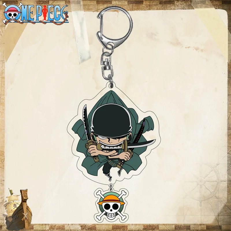 ONE PIECE Keychains Creative Toys Luffy Zoro Nami Usopp Portgas·D· Ace Chopper Anime Figures Acrylic Keychain Pendant Keyrings