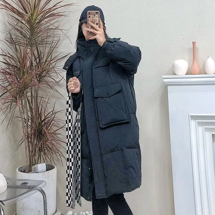 

Winter New Women's Down Jacket Loose Casual Hooded White Duck Down Windproof Down Jacket